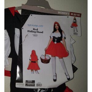 NEW Red Riding Hood Halloween Costume Dress Wonderland Women's Medium 8/10